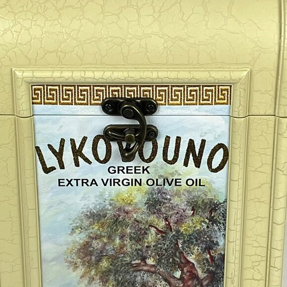 Wine Storage Case Box Beige Wood 2-Bottle Olive Oil Logo - Picture 2 of 9